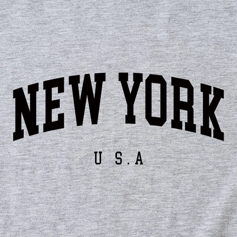 Damen New York USA Buchstaben Druck Kurzarm T-Shirt Casual Lockere Rundhalsausschnitt Baumwollmischung Sommer Streetwear Top