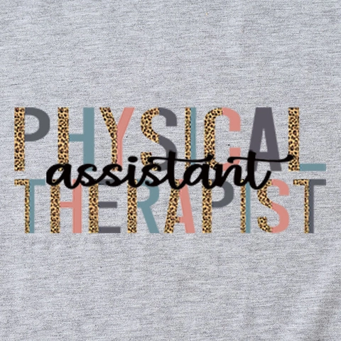 Women Casual Cotton Blend Round Neck T-Shirt Short Sleeve Loose Fit Physical Therapist Assistant Leopard Graphic Print Top