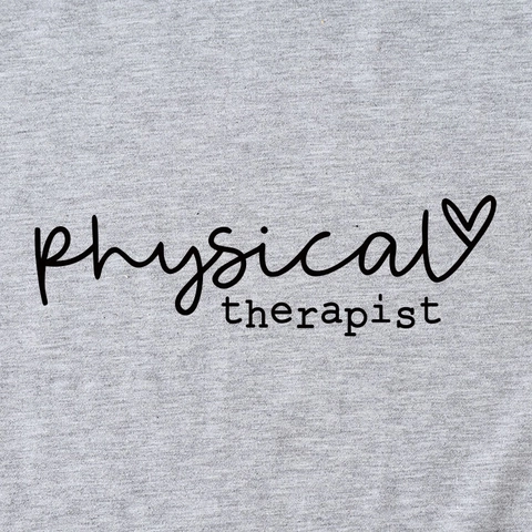 T-Shirt Da Donna Physical Therapist Stampa Lettere Misto Cotone Maniche Corte Girocollo Top Grafico