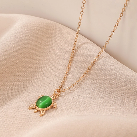 Halsketting Met Hanger Legering Bloem Schildpad Hart Wolk Regenboog Strass Charme Sieraden Voor Vrouwen Elegant