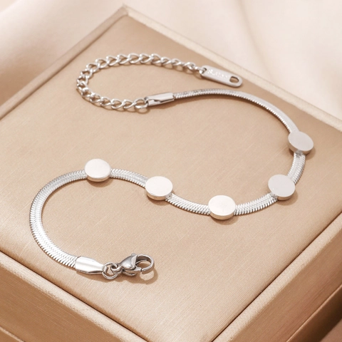 Bracciale A Catena Serpente In Acciaio Inossidabile Con Ciondoli Stella Quadrifoglio Albero Della Vita Gioielli Minimalisti Regolabile