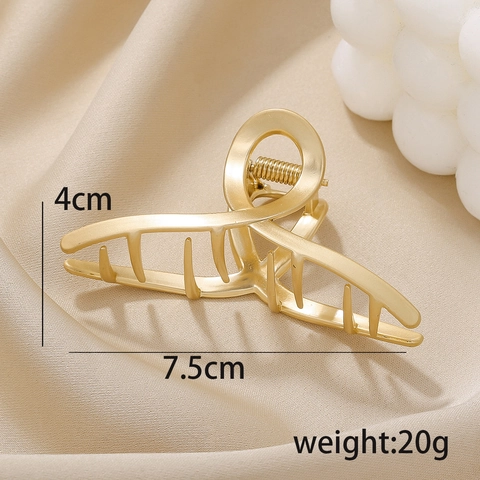 Pinza per Capelli in Metallo da Donna Elegante Geometrica Cava in Lega d'Oro Accessori per lo Styling dei Capelli