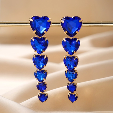 Orecchini Pendenti A Cuore Con Perno In Acciaio Inossidabile Lega Strass Forma Di Amore Elegante Gioielli Per Donne