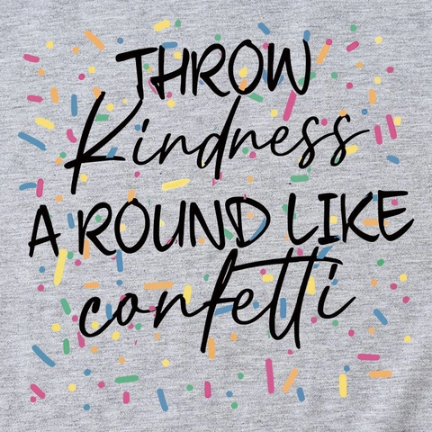 T-Shirt Da Donna Manica Corta Girocollo Misto Cotone Grafica Slogan Throw Kindness Around Like Confetti Top Casual Moda