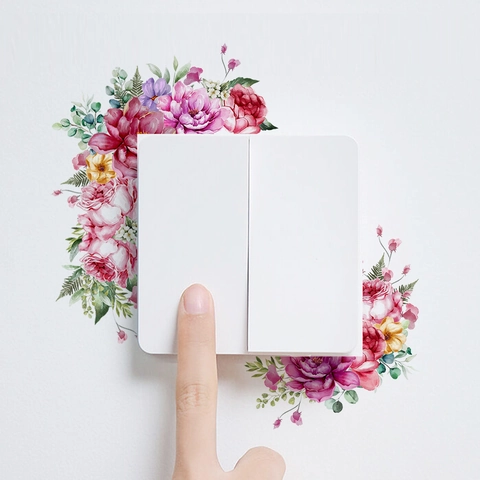 Watercolor Floral Switch Sticker PVC Waterproof Wall Decal Pink Purple Rose Flower Self Adhesive Home Bedroom Living Room Decor