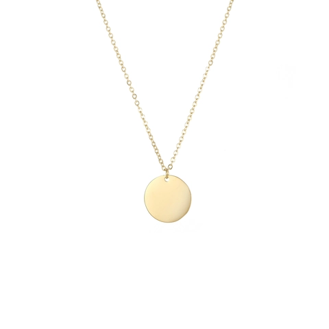 Minimalistische Edelstahl Halskette Mit Rundem Anhänger Glatte Kreisscheibe Medaillon Kette Für Damen Herren Unisex Alltagsschmuck
