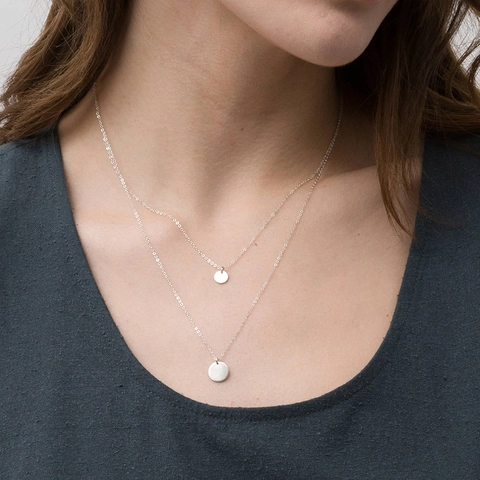Collana Con Pendente Rotondo In Acciaio Inossidabile Minimalista Da Donna Gioielli Di Moda In Oro Argento Oro Rosa