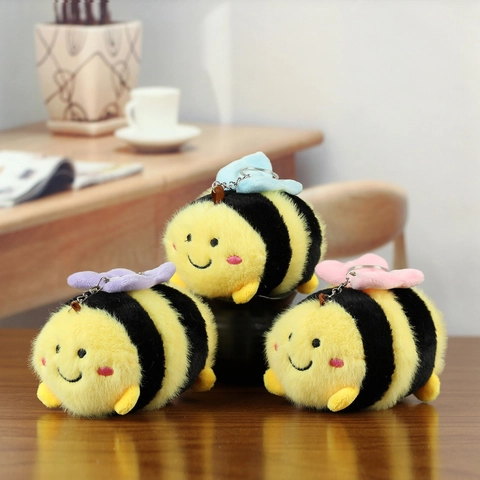Simpatico Portachiavi In Peluche A Forma Di Bombo Morbido Animale Di Peluche Ciondolo Per Borsa Decorazione Appesa