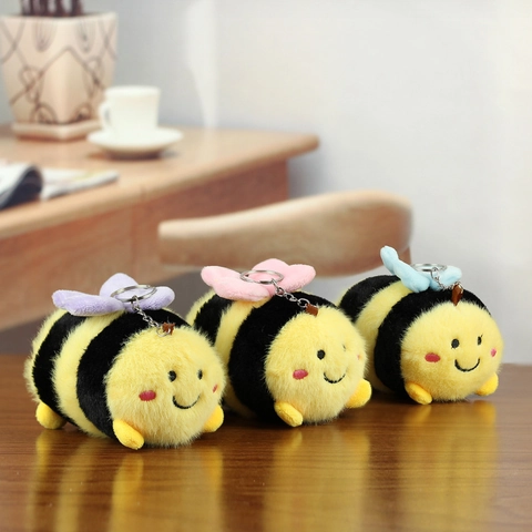 Simpatico Portachiavi In Peluche A Forma Di Bombo Morbido Animale Di Peluche Ciondolo Per Borsa Decorazione Appesa
