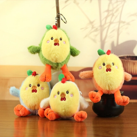 Süßer Cartoon Eierschale Huhn Plüsch Schlüsselanhänger Weiches Kuscheltier Küken Anhänger Für Rucksack Handtasche Zubehör Kinder Mädchen Geschenk