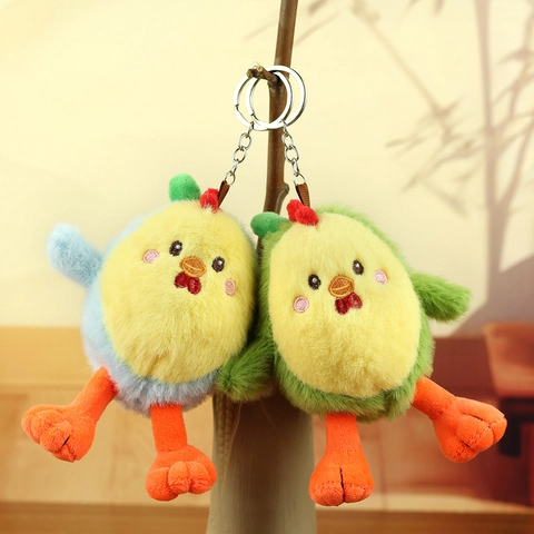Süßer Cartoon Eierschale Huhn Plüsch Schlüsselanhänger Weiches Kuscheltier Küken Anhänger Für Rucksack Handtasche Zubehör Kinder Mädchen Geschenk