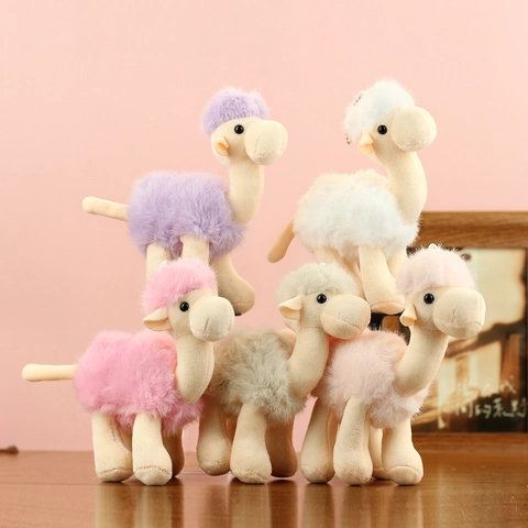 Lindo Llavero de Peluche de Camello Colgante de Peluche Largo de Colores Juguete de Animal Relleno Decoración de Bolso