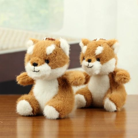 Cute Shiba Inu Plush Toy Keychain Soft Stuffed Animal Dog Bag Pendant Charm Kawaii Puppy Key Ring Ornament Gift For Girls Women