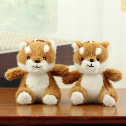 Cute Shiba Inu Plush Toy Keychain Soft Stuffed Animal Dog Bag Pendant Charm Kawaii Puppy Key Ring Ornament Gift For Girls Women