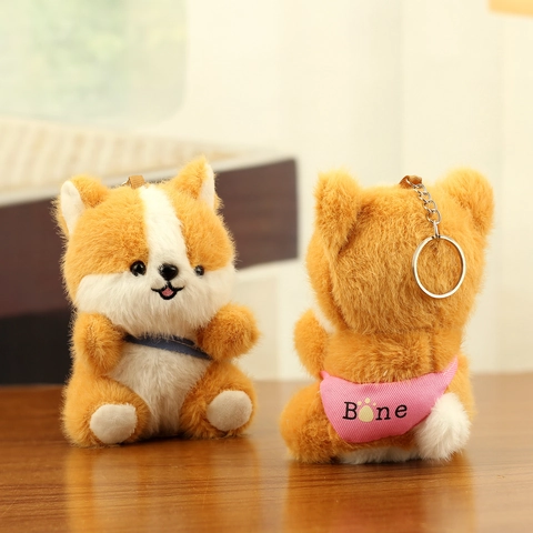 Simpatico Portachiavi Cane Peluche Shiba Inu Corgi Morbido Animale Di Pezza Ciondolo Per Borsa Kawaii Cucciolo Giocattolo Per Donna Ragazza Regalo