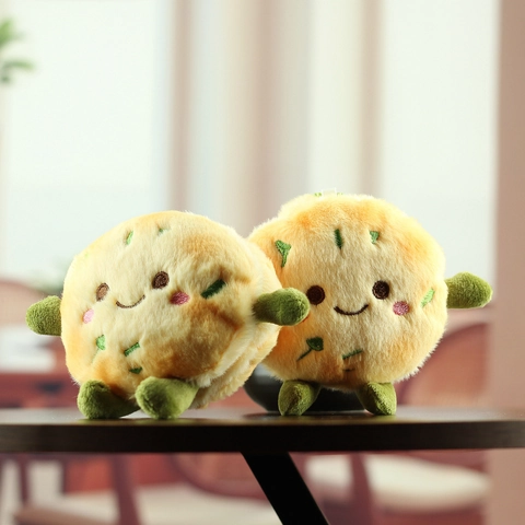 Portachiavi Creativo in Peluche a Forma di Frittella ai Cipollotti Ciondolo Morbido per Zaino Decorazione Regalo per Donne Bambini