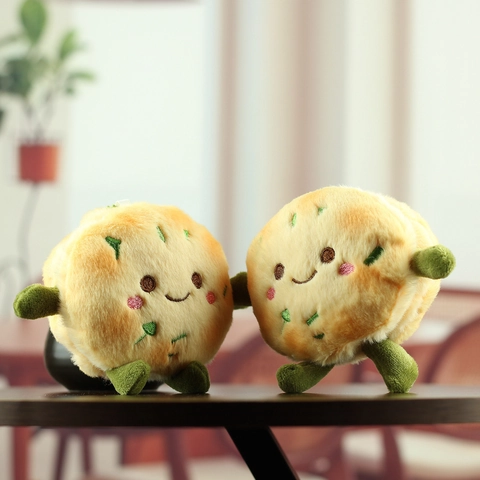 Portachiavi Creativo in Peluche a Forma di Frittella ai Cipollotti Ciondolo Morbido per Zaino Decorazione Regalo per Donne Bambini