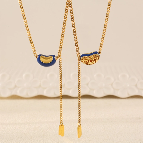 Collana Con Pendente A Chicco Acciaio Inossidabile Smalto Lucky Tag Forma Y Catena Clavicola Gioielli Minimalisti Per Donne