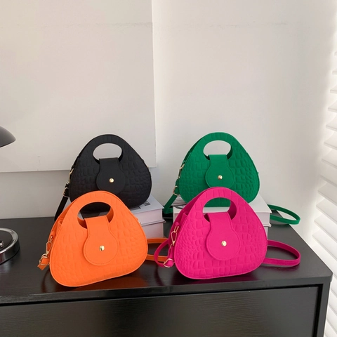 Sac Selle En Feutre À Motif Crocodile Pour Femme Sac À Main Rétro Avec Poignée Supérieure Et Bandoulière Réglable