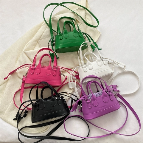 Mini Borsa a Tracolla da Donna in Pelle PU Fashion & Bags Lettera a Rilievo Piccola Borsa Quadrata Colori Caramella Daily Street