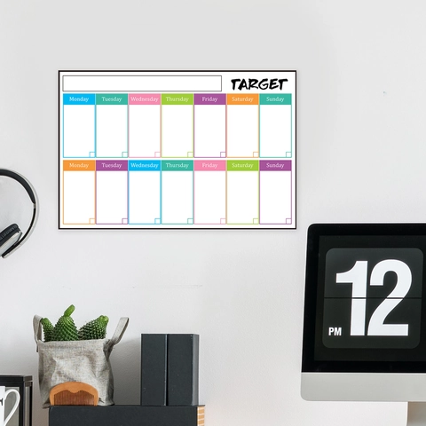 Modern PVC Dry Erase Weekly Planner Wall Sticker Self-Adhesive Weekly Schedule Calendar Board For Home Office Kids Study