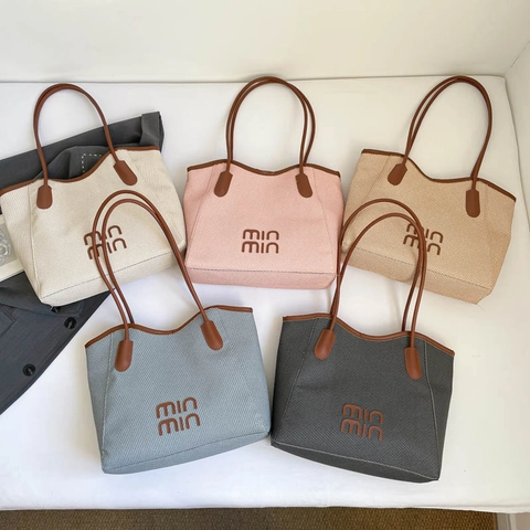 Grand Sac Cabas Femme Tissé Cuir PU Rétro Fourretout Épaule Sac À Main Polyvalent Quotidien