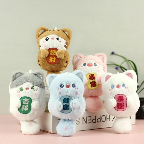 Simpatico Portachiavi Gatto Peluche Ciondolo Bambola Animale Morbido Ciondolo Borsa Per Fortuna Salute Regalo Bambini Donne