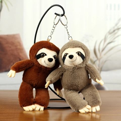 Simpatico Portachiavi di Peluche a Forma di Bradipo Kawaii Morbido Animale di Peluche Ciondolo per Borsa Decorazione Regalo Bambini Donne 18cm