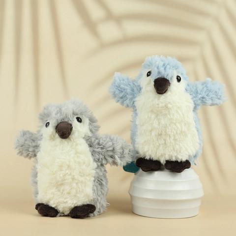 Süßer Pinguin Plüsch Anhänger Schlüsselanhänger Weiches Kuscheltier Puppe Tasche Deko Geschenk Damen Kinder Grau Blau Schwarz
