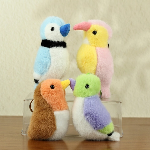 Cute Simulation Bird Plush Keychain Pendant Soft Stuffed Animal Toy For Backpack Bag Decor Women Teens Gift