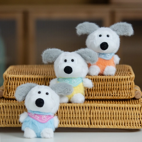 Süßer Cartoon Plüsch Hund Schlüsselanhänger Weiches Stofftier Welpen Anhänger Tasche Charme Mit Metallschlüsselring Für Kinder Damen Schmuck Geschenk