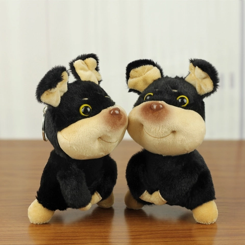 Kreativer Gestochener Welpe Plüsch Schlüsselanhänger Süße Biene Hund Stofftier Puppe Tasche Anhänger Weiches Spielzeug Auto Ornament Geschenk