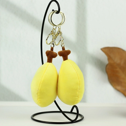 Schattig Fruit Pluche Sleutelhanger Banaan Patat Vorm Zacht Knuffelpop Hanger Voor Tas Rugzak Auto Accessoire Kawaii Cadeau
