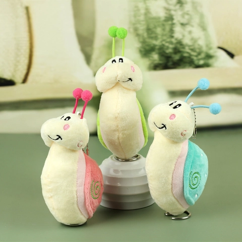 Süße Schnecke Plüsch Schlüsselanhänger Puppe Weiches Spielzeug Tasche Anhänger Mit Metallperlenkette Kawaii Cartoon Tier Geschenk