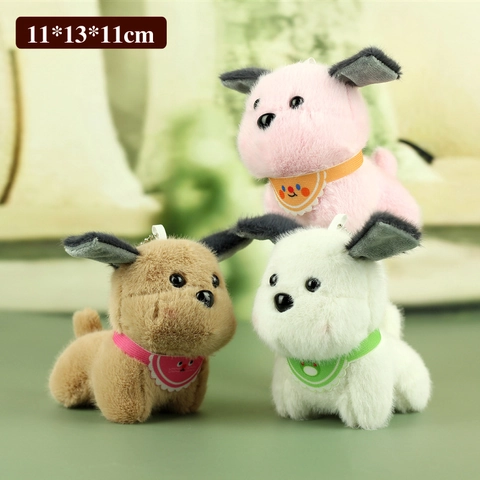 Schattige Pluche Puppy Hond Hanger Sleutelhanger Zacht Knuffeldier Speelgoed Voor Rugzak Handtas Decor Cadeau Voor Meisjes Vrouwen