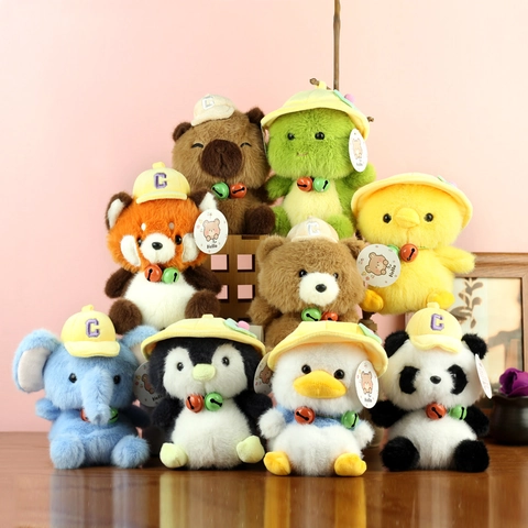 Cute Animal Stuffed Plushie With Hat And Colorful Bells Soft Long Plush Doll For Kids Children Home Decoration
