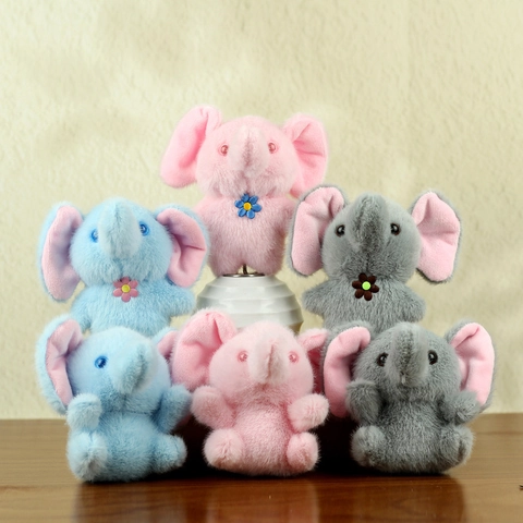 Portachiavi Elefante di Peluche Morbido Animale Di Pezza Bambola Ciondolo Per Borsa Regalo Per Bambini Festa Di Nozze Rosa Blu Grigio