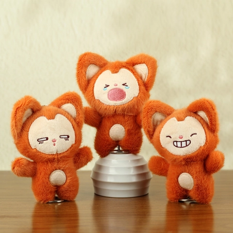 Süßer Fuchs Plüsch Schlüsselanhänger Weiches Kuscheltier Spielzeug Kawaii Cartoon Ausdruck Tasche Anhänger Geschenk