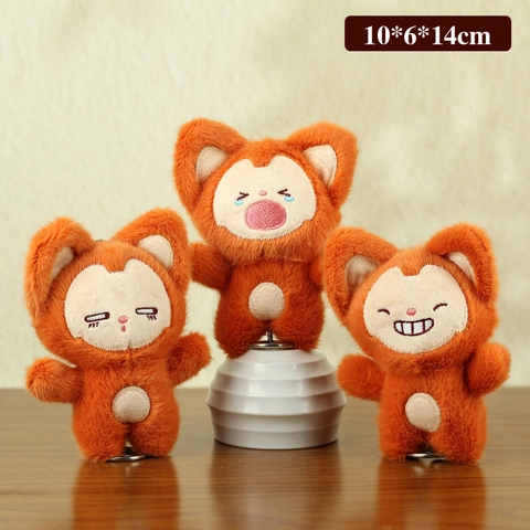 Süßer Fuchs Plüsch Schlüsselanhänger Weiches Kuscheltier Spielzeug Kawaii Cartoon Ausdruck Tasche Anhänger Geschenk