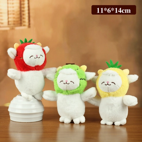 Cartoon Cute Fruit Sheep Plush Keychain Strawberry Kiwi Pineapple Lamb Doll Bag Charm Decorative Hanging Toy Gift For Women Kids