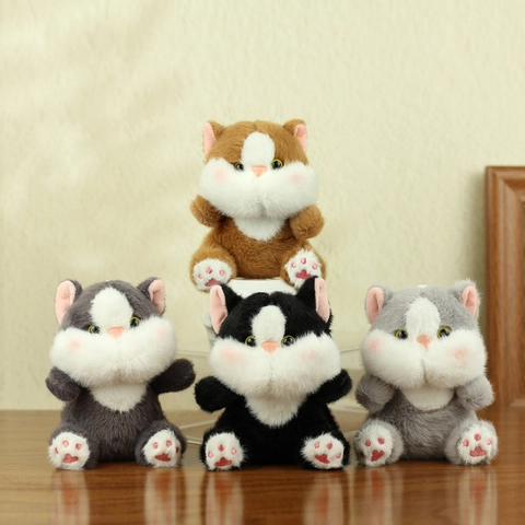 Kawaii Cat Plush Keychain Pendant Soft Stuffed Animal Doll Bag Charm Cute Kitten Toy Gift For Women Girls