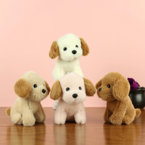 Cute Teddy Dog Plush Keychain For Women Bag Charm Kawaii Stuffed Animal Puppy Doll Toy Small Desktop Decor Gift