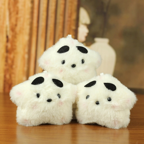 Mignon Pendentif En Peluche En Forme De Étoile Porte-Clés Fausse Fourrure Longue Doux Dessin Animé Accessoire De Sac Pour Filles