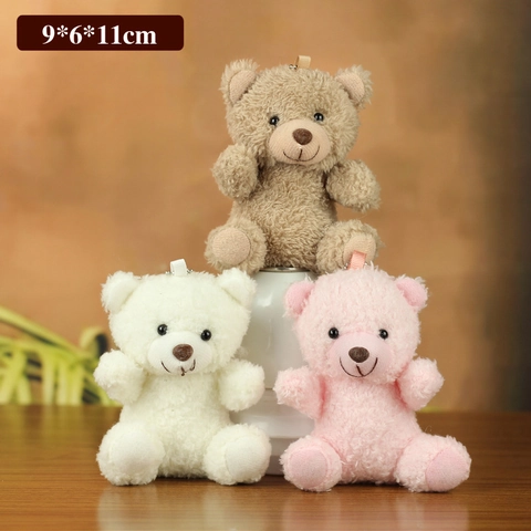 Cute Teddy Bear Plush Keychain Small Stuffed Animal Toy Pendant For Backpack School Bag Decoration Kids Birthday Gift