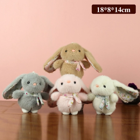 Pastoraler Floraler Hase Plüschtier Anhänger Süße Weiche Gefüllte Häschenpuppe Schultaschen Schlüsselanhänger Zubehör Für Kinder Mädchen Geschenk