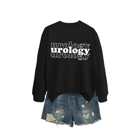 Urology Buchstabendruck Rundhals Langarm Sweatshirt Damen Casual Lockerer Pullover Baumwollmischung Herbst Winter Tops
