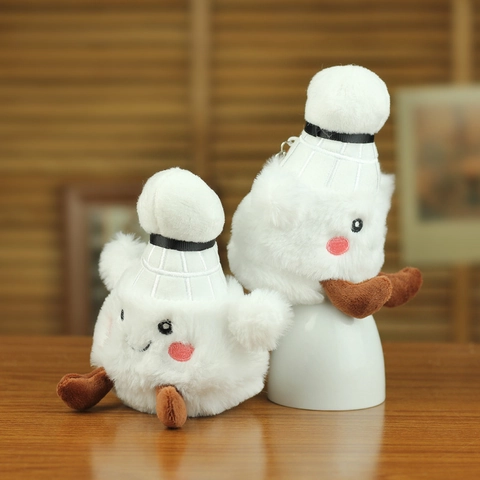 Simpatico Badminton Volano Giocattolo Di Peluche Pendente Morbido Cartone Animato Volto Borsa Fascino Portachiavi Accessorio