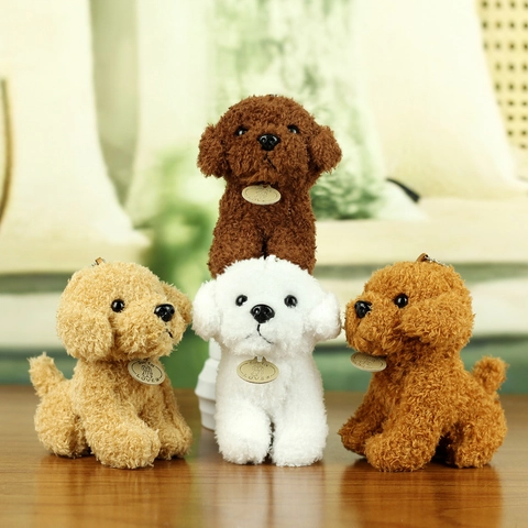 Simpatico Ciondolo Portachiavi in Peluche a Forma di Cane Teddy Morbido Cucciolo Giocattolo Charm per Borse Zaini Donna Ragazze