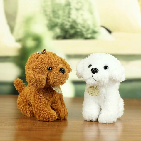 Simpatico Ciondolo Portachiavi in Peluche a Forma di Cane Teddy Morbido Cucciolo Giocattolo Charm per Borse Zaini Donna Ragazze