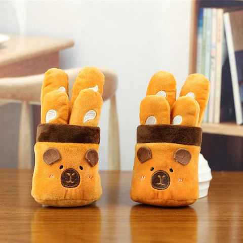 Simpatico Portachiavi Peluche Capibara Baguette Bambola Animale In Morbido Peluche Ciondolo Per Borsa Zaino